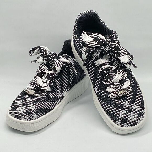 Burberry Black & White Check Knit Box Sneakers size 37 - Picture 13 of 15